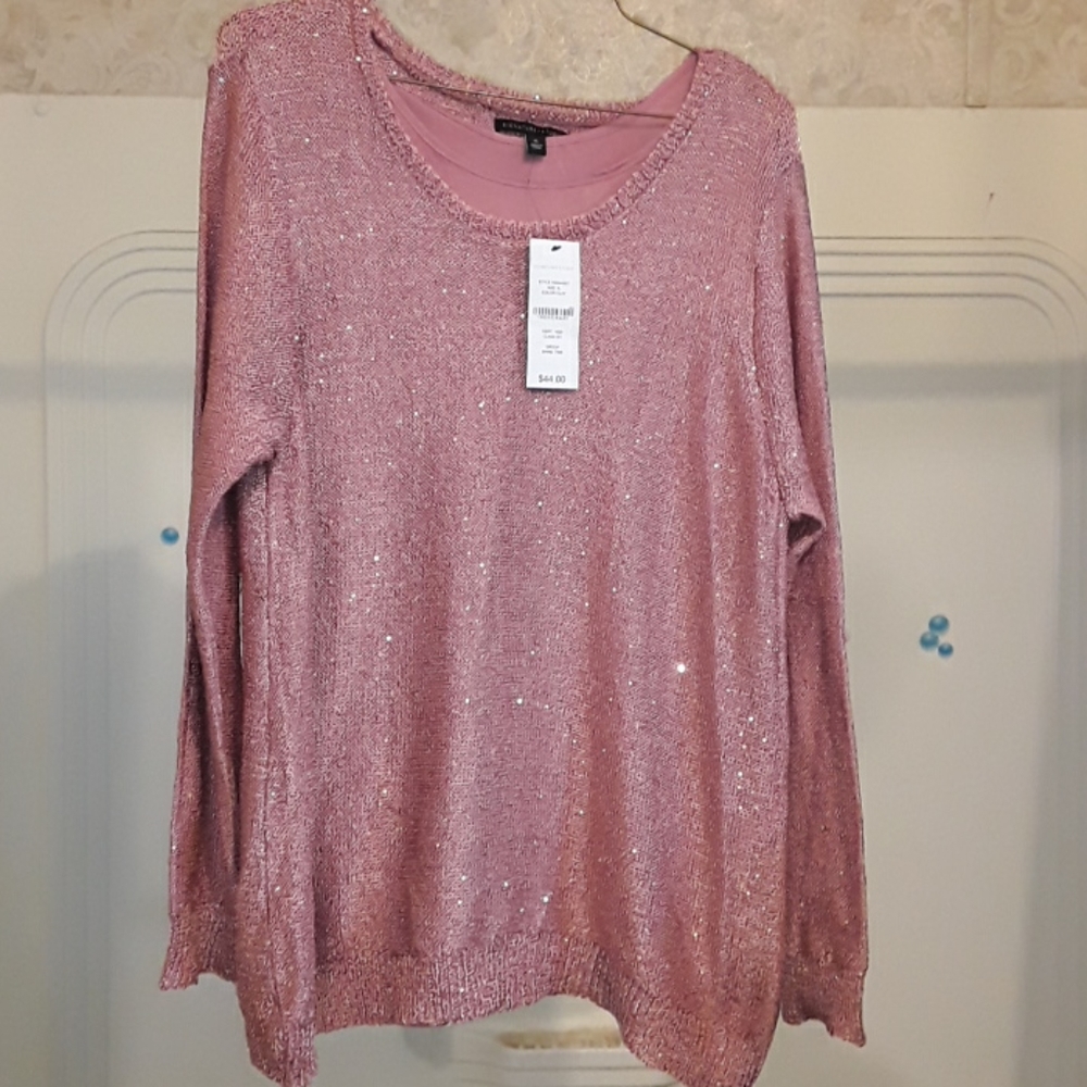 Sparkly Pink XL Signature Sweater